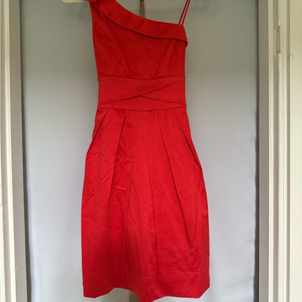 Teeze Me Red-Orange One-Shoulder Dress